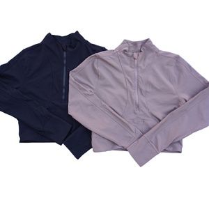 90 Degree By Reflex Half Zip Long Sleeve Fitness Top (BUNDLE of 2) Sz XL